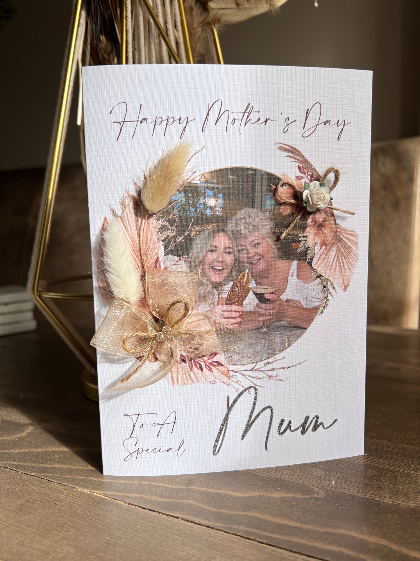 MOTHER'S DAY Pampas Border Photo Card