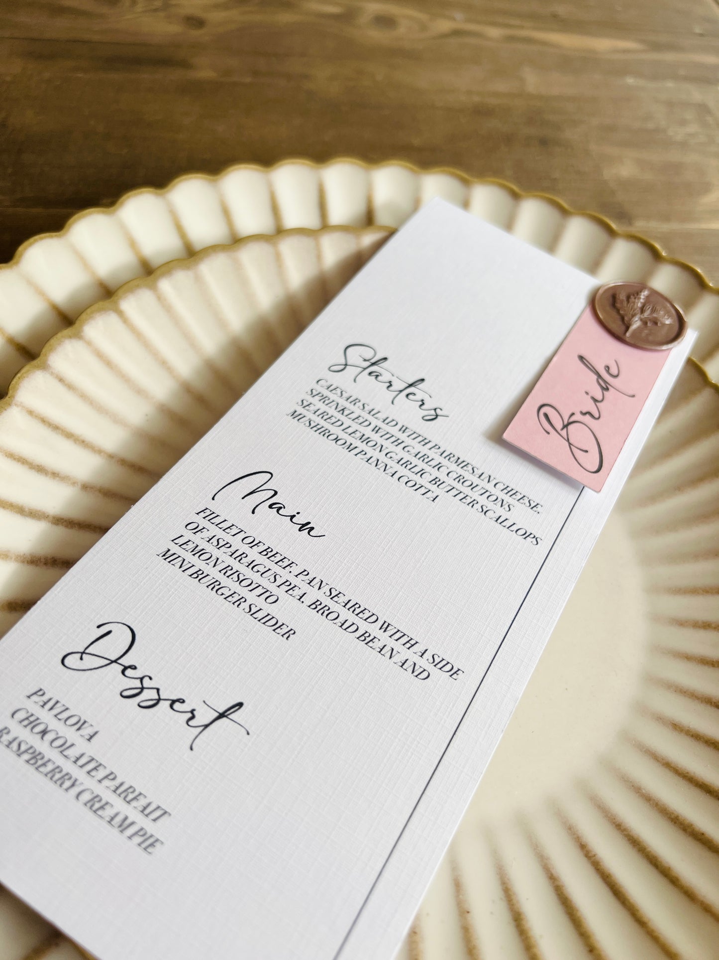 Wax Seal Menu