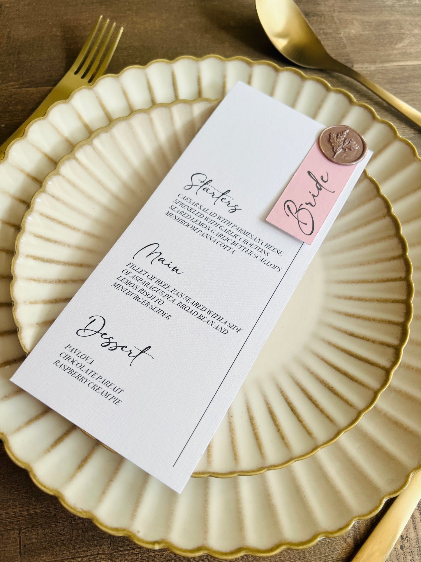 Wax Seal Menu
