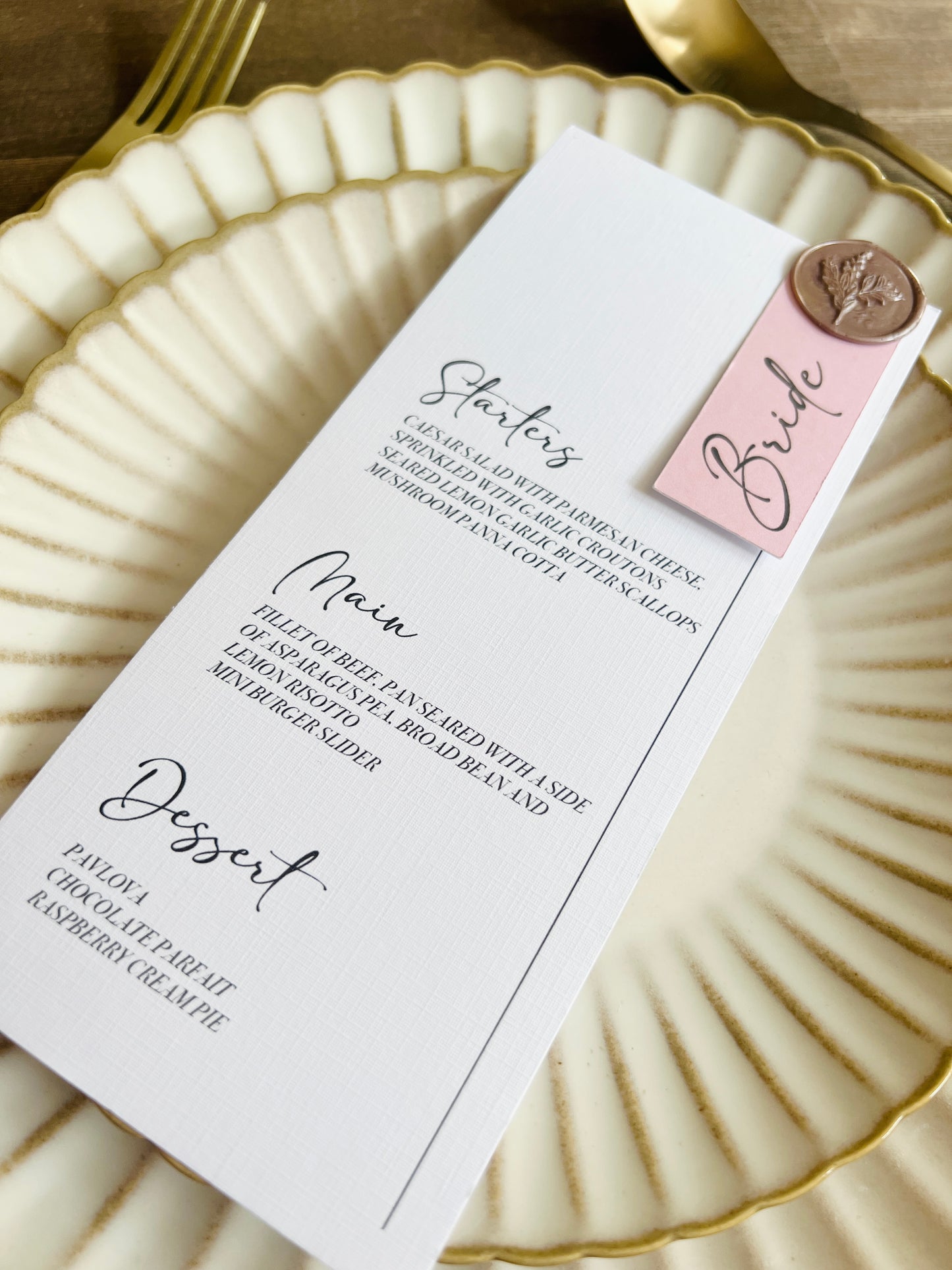 Wax Seal Menu